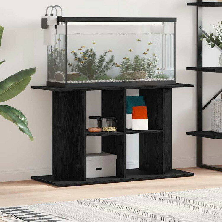 vidaXL 水槽スタンド ブラックオーク 100×40×60cm エンジニアードウッド 動物 ペット用品 ペット用品 ..