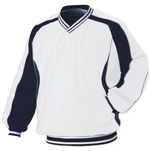 ZETT（ゼット） BOV300 長袖Vネックジャンパー（高校野球ルール対応品） 1129 ホワイト×ネイビー M【送..