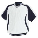高校野球のルールに対応した半袖Vネックジャンパーです。湿気をコントロールし、「ムレ」や「ベタつき」感を解消。いつも快適な状態なので、試合前のウォーミングアップ時やプレイ中の着用にも最適です。素材：ポリエステル100％裏地：トリコットメッシュ／表地：ブライトコードドビー特徴：ポケット付、袖口・裾フライス仕様生産国：ベトナム製、日本製サイズ：M、L、O、XO、2XO高校野球ルール対応品スリムシルエット【送料について】北海道、沖縄、離島は送料を頂きます。