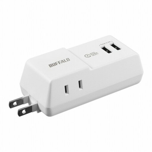 BUFFALO コンセント付きAC充電器 USBx2 2.4A ホワイト BMPA24TP2WH(代引不可) BUFFALO コンセント付きAC充電器 USBx2 2.4A ホワイト BMPA24TP2WH(代引不可)