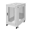 サンワサプライ (別途送料)19インチサーバーラック メッシュパネル仕様(18U)W600xD1000xH1020mm ライトグレー CP-SVN1810MGYN(代引不可)【送料無料】(3)