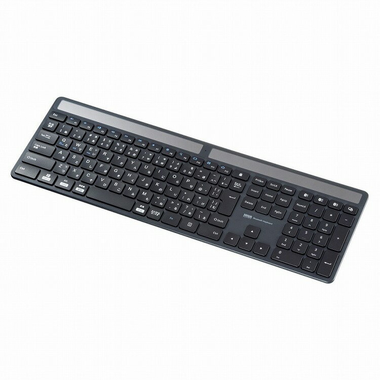 サンワサプライ ソーラー充電Bluetoothキーボード SKB-BTEC1BK(代引不可)