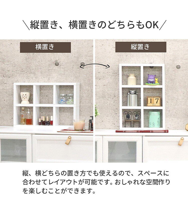 ミニレク 小物ディスプレイ ディスプレーラック 幅52.3cm 3×2段 組立簡単 小物 キッチン おもちゃ 観葉植物 コスメ 雑貨 ミニラック 縦置き 横置き レイアウト自由 おしゃれ空間(代引不可)【送料無料】 [2]