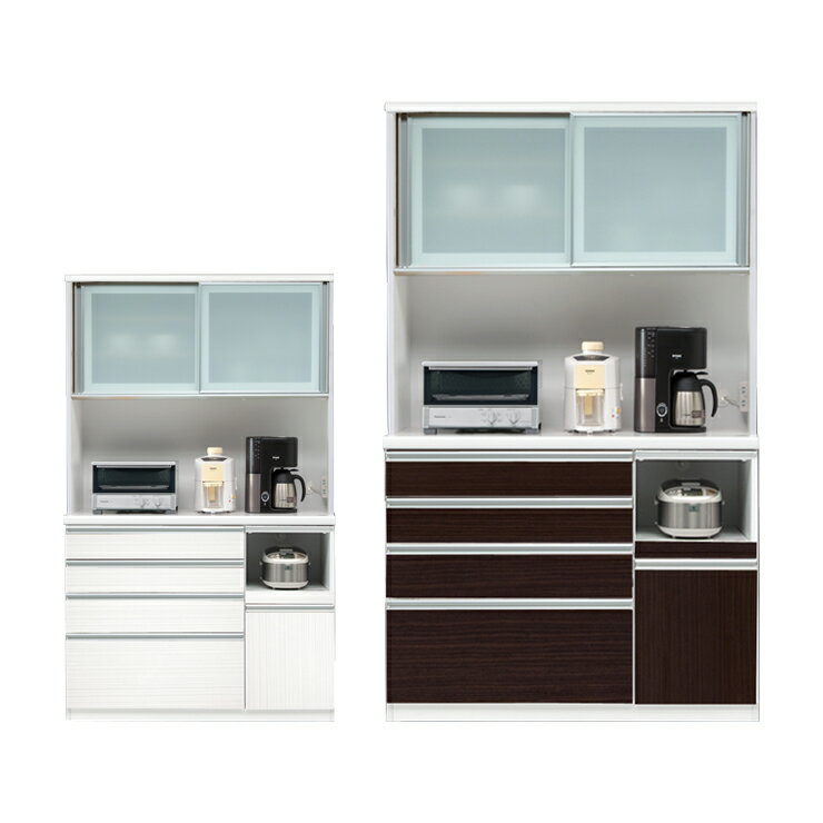 素材：MDF・強化紙商品サイズ：W120×D48×H198重量：90生産国：日本製備考：組立特徴：家電が使い易いハイカウンター特徴2：引出しは全段ソフトクローズ機能付き【代引きについて】こちらの商品は、代引きでの出荷は受け付けておりません。...