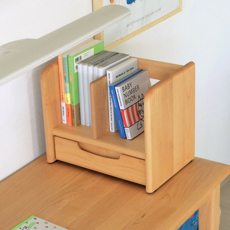 一生紀 ブックスタンド 本立て 木製 卓上 完成品 収納 ラック 本棚 子供部屋 子ども 引き出し キッズ 書斎 本棚 ブックエンド 学習机 デスク 幅35 新学期 1年生 入学祝い 子供 ISSEIKI ERIS KIDS(代引不可)【送料無料】