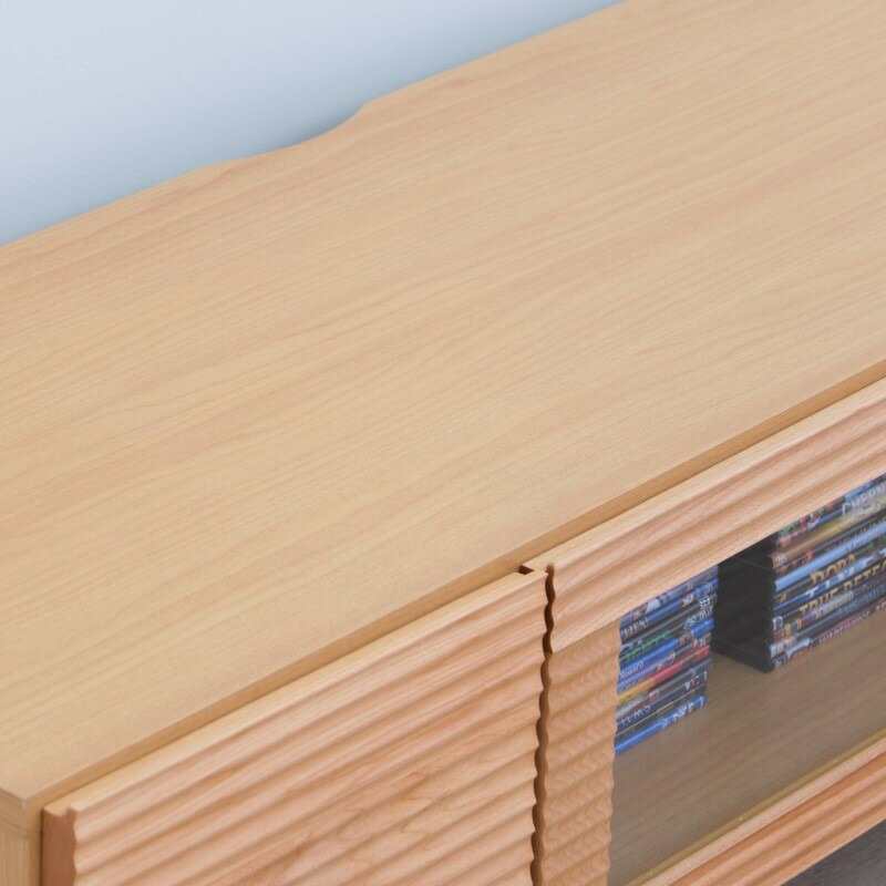 一生紀 テレビボード テレビ台 幅120 完成品 ローボード アルダー無垢材 引出し フラップ扉 収納 TVボード TV台 北欧 ISSEIKI CRESPA(代引不可)【送料無料】 [3]