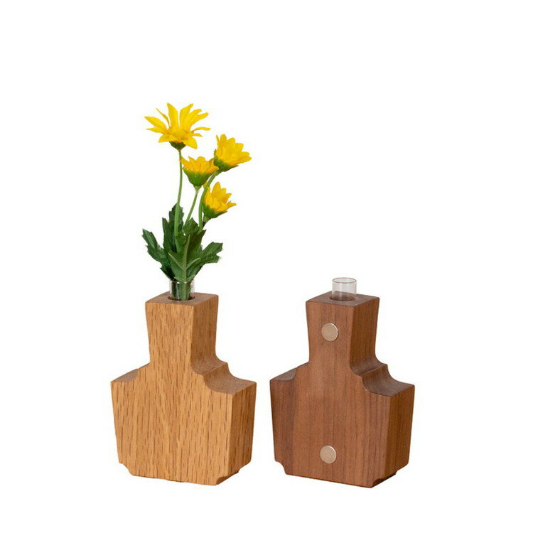 Latree(ラトレ) KAKIシリーズ 無垢の一輪挿し エリカ マグネットタイプ ウォールナット材 高級感 飛騨..