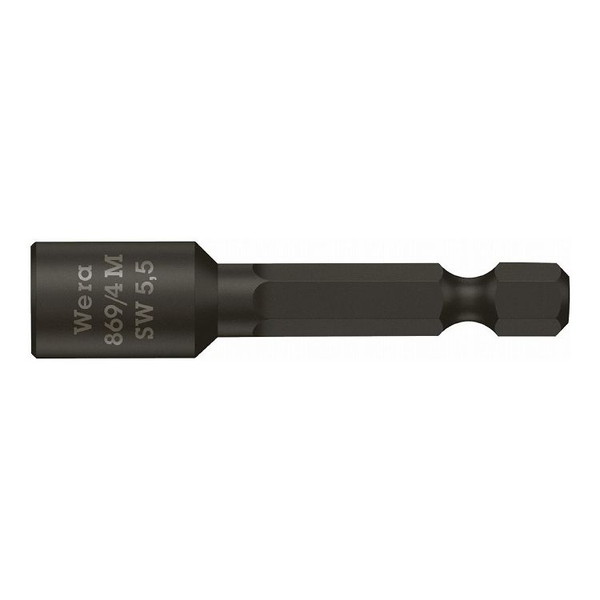 Hexagon Driver - WERA ベラ 磁石付き六角ナットドライバー ナットセッター 差込6.35mm 六角対辺5.5mm 全長50mm 060420(代引不可)