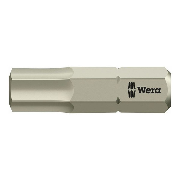 WERA ベラ Hex六角ネジ用 ステンレス製ドライバービット 差込6.35mm 刃先サイズHEX6 全長25mm 071076(代引不可)