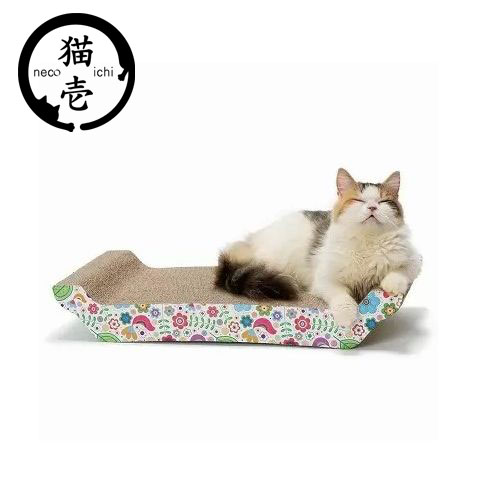 猫壱 バリバリベッド L 花柄 ダンボール ベッド ペットベッド 爪とぎ 爪研ぎ 爪とぎベッド 爪とぎ防止 猫用 猫用品 ねこ ネコ 据え置き ペット用 お手入れ【送料無料】のサムネイル