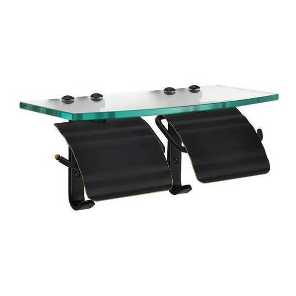 ゴーリキアイランド TPH ガラスシェルフ W BK トイレットペーパーホルダー 640716(代引不可)【送料無料】