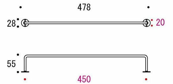 ゴーリキアイランド タオルバ- 45B PF HL PFシリーズ タオルバー クローゼットハンドル 640101(代引不可)【送料無料】