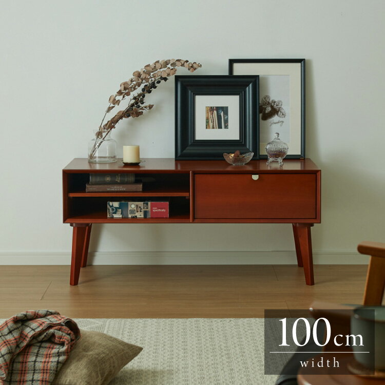 テレビ台 幅100cm 北欧 ヴィンテージ マホガニー材 完成品 収納...(3)