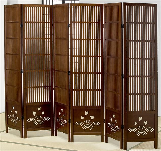 格子スクリーン　6連　H170cm RR-41706(代引不可)【送料無料】