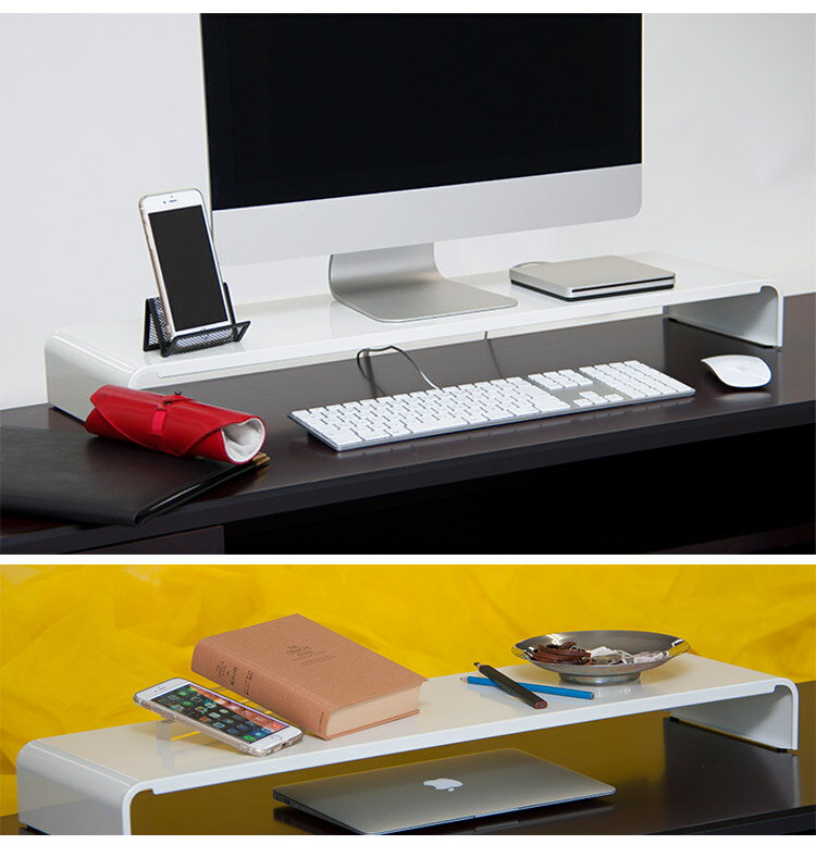 日本製 モニター台 幅80cm ワイド パソコン モニター置き台 コの字 ラック 頑丈 スチール製 ブラック ホワイト 黒 白 リモートワーク 在宅勤務 卓上ラック PCラック 棚 デスク 机(代引不可)【送料無料】 [2]