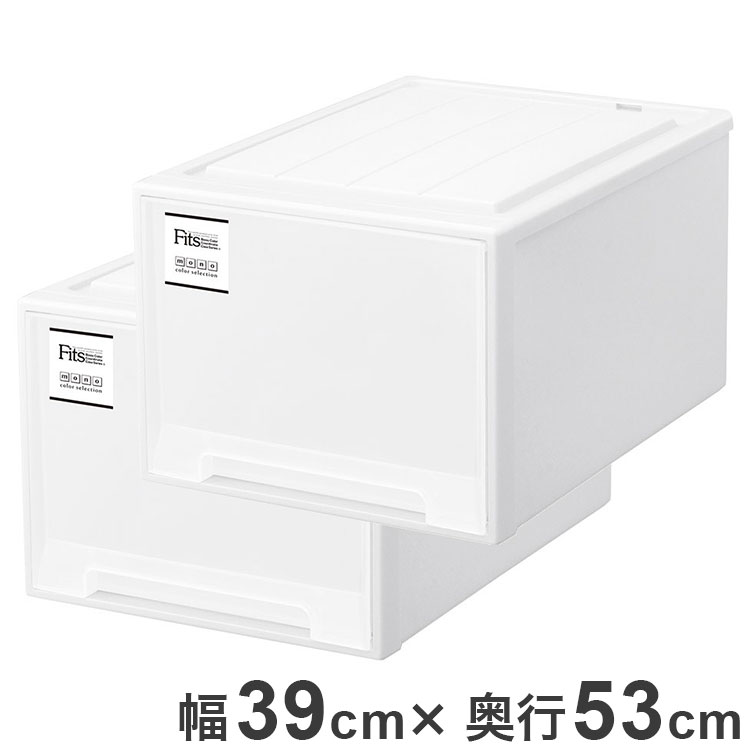 天馬 フィッツクローゼット 2個セット L-53 ホワイト Fits 衣類収納 収納ケース チェスト クローゼット収納 押し入れ収納 押入れ収納 tenma 幅39cm 奥行53cm 高さ30cm(代引不可)【送料無料】