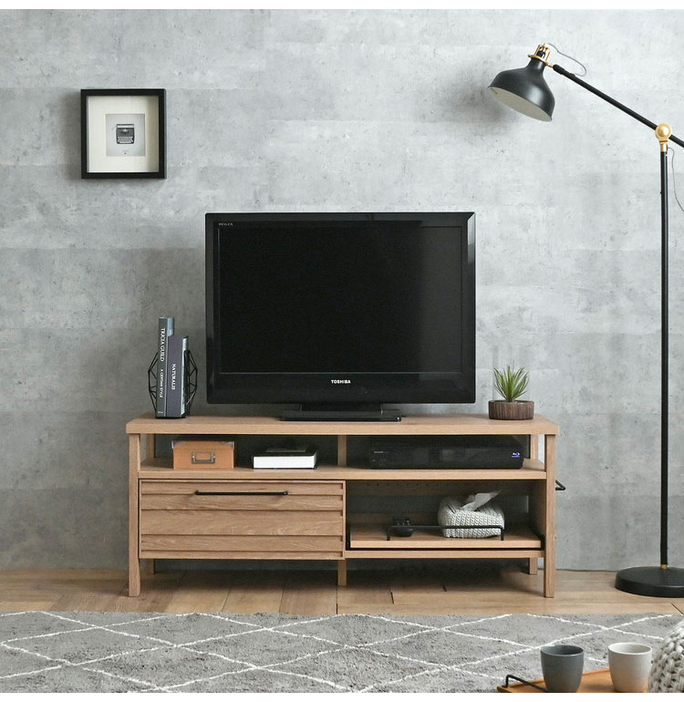 テレビ台 TVボード ローボード グレーナチュラル おしゃれ 引き出し スライド 収納 木製 棚付 ゲーム機収納リビングテーブル 幅120cm 白 シンプル かわいい【送料無料】