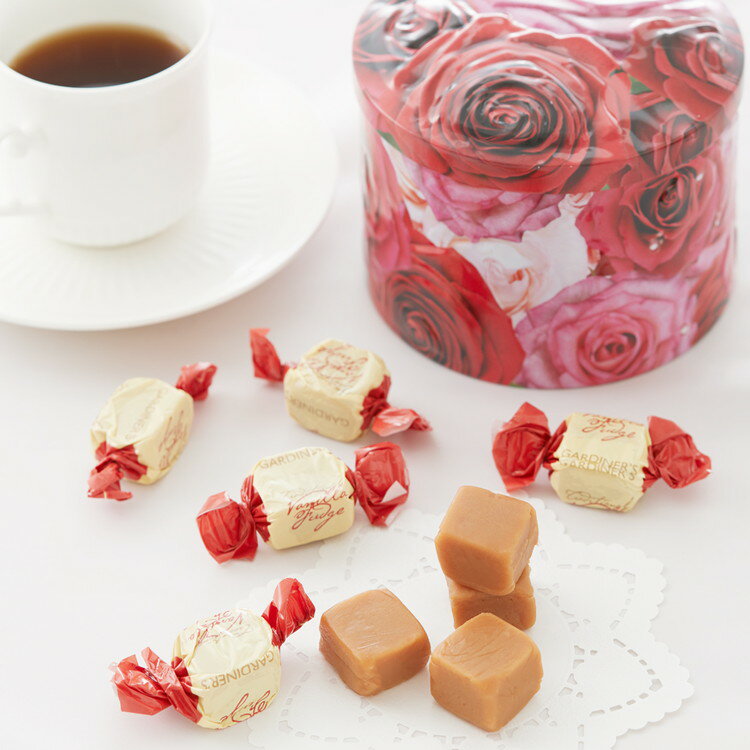 ガ—ディナーズローズ缶 バニラファッジ 母の日 ギフト プチギフト プレゼント 手土産 贈り物 お返し ラッピング【送料無料】のサムネイル
