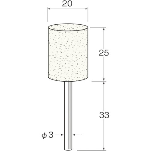 リューター 軸付フェルトバフ外径(mm):20 リューター F3220 電動 油圧 空圧工具 研削研磨用品 フェルト..