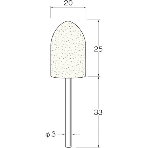 リューター 軸付フェルトバフ砲弾型幅(mm)25 (5個入) リューター F3520 電動 油圧 空圧工具 研削研磨用品 フェルト軸付ホイール(代引不可)【送料無料】