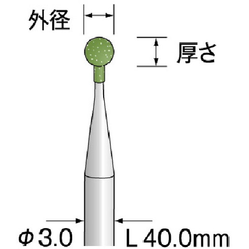 ミニモ 研削用ゴム砥石 WA ミディアム #120 φ3 ミニモ DB2182 電動 油圧 空圧工具 研削研磨用品 軸付砥石(代引不可)【送料無料】