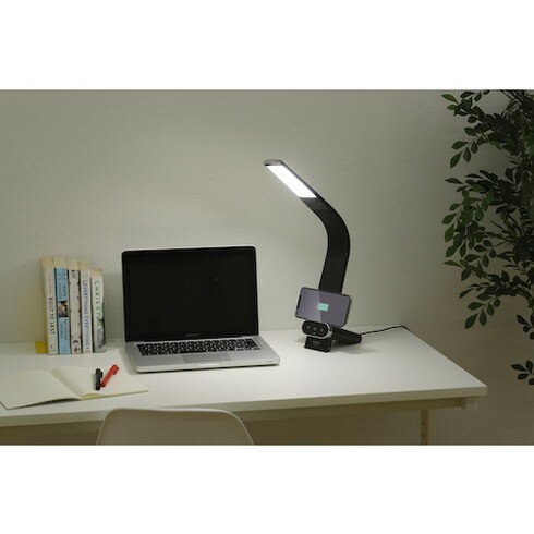 IRIS 537201 LEDデスクライト Qi充電シリーズ 縦置キタイプ 調光・調色 ブラック IRIS LDLQLDLB 工事 照明用品 作業灯 照明用品 電気スタンド(代引不可)【送料無料】