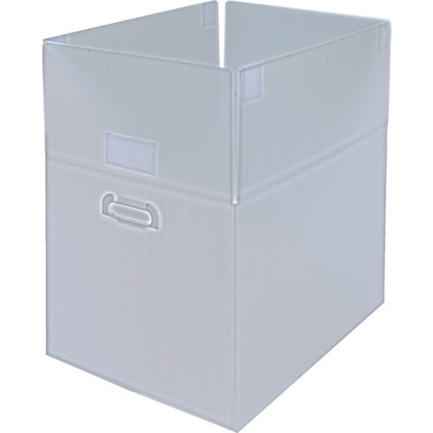 TRUSCO ダンボールプラスチックケースマジックテープ付 5枚セット B3サイズ 取ッ手穴アキ 半透明 TRUSC..