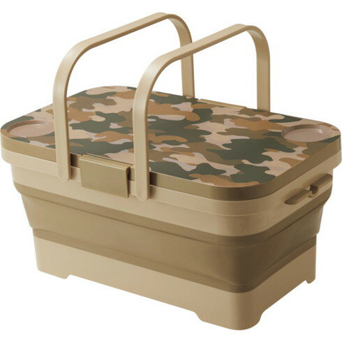 伊勢藤 折リタタミバスケット&テーブルMILARGOカーキ 伊勢藤 I582K 物流 保管用品 コンテナ パレット 折りたたみコンテナ(代引不可)【送料無料】