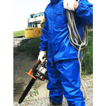 トオケミ 上下組レインスーツ Neoレインワールド ブルー トオケミ 保護具 作業服 雨具(代引不可)