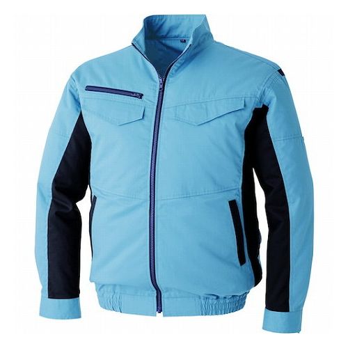 空調服 空調服[[R下]] 長袖ブルゾン ウエアのみ オフブルー 4L KU92401N40S6 環境改善用品 暑さ対策用..
