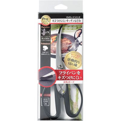 特長●刃先にナイロン製のガードがついているので、フライパンや食品トレーをキズつけにくい！用途●コーティングフライパンを傷つけたくない方に。仕様●幅(mm)：78●奥行(mm)：12●高さ(mm)：180材質／仕上●刃部：ステンレス刃物鋼、本体：ABS樹脂原産国（名称）：日本【代引きについて】こちらの商品は、代引きでの出荷は受け付けておりません。【送料について】北海道、沖縄、離島は送料を頂きます。