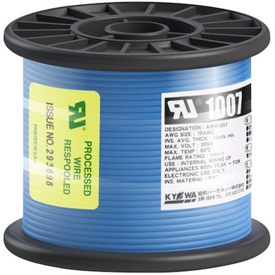 特長●UL WL-1及び電気用品安全法-F-の難燃試験に合格します。●UL・CSA共用です。仕様●色：青●芯数：1●全長(m)：50●定格：300V●外径寸法(mm)：約2.4●導体(より線)断面積：AWG16●定格温度(℃)：80●許容電流(A)：19仕様2●定格温度80℃ 原産国（名称）：日本【代引きについて】こちらの商品は、代引きでの出荷は受け付けておりません。【送料について】北海道、沖縄、離島は送料を頂きます。