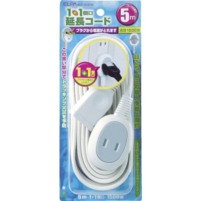 ELPA 延長コード 5M+1P WLP1050BW オフィ�