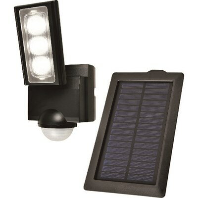 特長●ソーラー発電式でコンセント不要、電気代もかかりません。●センサーが人や車の動きを検知して自動点灯します。●屋外に設置できる防水仕様（IP45 防噴流形）です。●5秒点灯・10秒点灯・10秒点滅の点灯モードからお好みで選択可能です。用途●防犯用に。●出入り口の明かり確保に。●センサーライトを設置したいが近くにコンセントがない場所に。仕様●幅(mm)：88●奥行(mm)：116●高さ(mm)：186●光源色：白色●電源：ニッケル水素充電池 4.8V 1800mAh●点灯保持時間：5秒点灯、10秒点灯、10秒点滅●明るさ(lm)：400●電源(V)：ニッケル水素充電池 4.8V 1800mAh仕様2●検知方式：赤外線受動式●使用周囲温度範囲：-20℃〜+40℃●IP45(防噴流形)●白色 LED ※LEDの交換はできません●付属品：取付ネジ 4本、コンクリート用スリーブ 4本、マスキングカバー 1個、クランプ 2セット、拡散パネル1 個、ニッケル水素充電池1個セット内容／付属品●取付ネジ●コンクリート用スリーブ●マスキングカバー●クランプ●拡散パネル注意●完全防水ではありませんので、水に浸したりしないでください。●分解・改造はしないでください。原産国（名称）：中国【代引きについて】こちらの商品は、代引きでの出荷は受け付けておりません。【送料について】北海道、沖縄、離島は送料を頂きます。