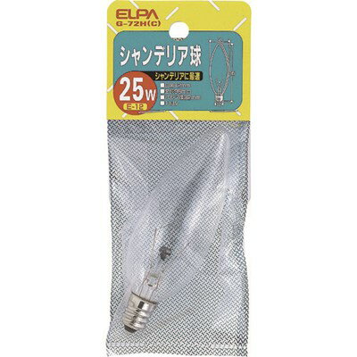 ELPA シャンデリア E12 G72HC 工事・照明用品 作業灯・照明用品 電球(代引不可)