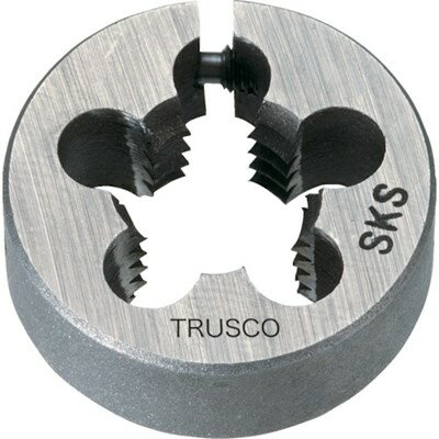 TRUSCO 左・アジャスタブル丸ダイス 25径 M8×1.25 (SKS) LT25D8X1.25 切削工具 ねじ切り工具 ダイス(代引不可)