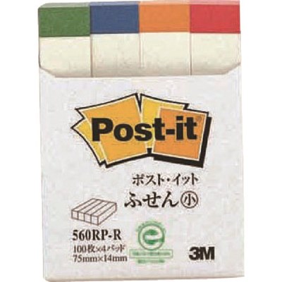 特長●古紙100%の再生紙を使用し、環境保全を考え、資源をムダなく利用しています。●幅がスリムで、細かい部分の見出しやマークに便利です。仕様●色：ホワイトに緑・青・オレンジ・赤●縦(mm)：75●横(mm)：14●パック入数：100枚×4冊●サイズ：縦75mm×横14mm材質／仕上●本体：古紙パルプ配合率100%の再生紙（通常粘着および強粘着パステルカラーのみ）●粘着剤：アクリル系注意●強粘着タイプですので、紙の種類によっては、はがすときに表面を破損する恐れがあります。●製品によって、形状が少しカールしている場合がございますが品質には何ら影響はありません。原産国（名称）：アメリカ【代引きについて】こちらの商品は、代引きでの出荷は受け付けておりません。【送料について】北海道、沖縄、離島は送料を頂きます。