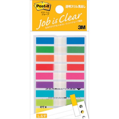 3M ポスト・イット ジョーブ透明スリム見出し 44X6mm 20枚X9 9色混色 180枚 680MSH オフィス・住設用品 文房具 ふせん・インデックス(代引不可)