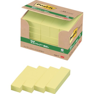 3M ポスト・イット 50X15mm 100枚X25パッド イエロー 7001Y オフィス・住設用品 文房具 ふせん・インデックス(代引不可)