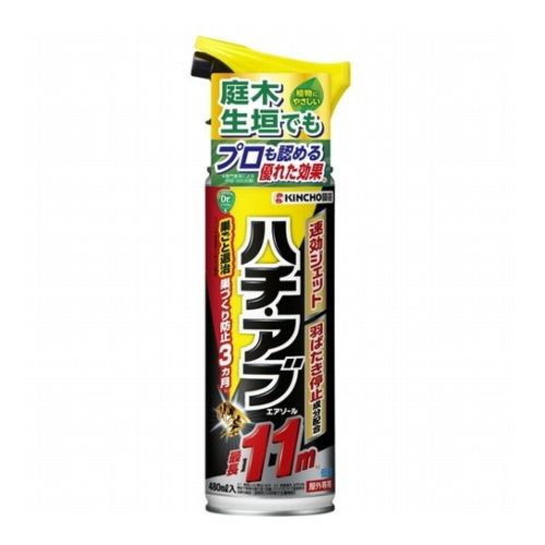 特長●庭木・生垣でも、植物にやさしいです。●速効ジェット羽ばたき停止成分を配合しています。●プロも認める優れた効果です。用途●家庭園芸用・作業用。仕様●効果持続目安：3ヵ月●容量(ml)：480●適合害虫：ハチ、アブ仕様2●生活害虫防除剤協議会登録材質／仕上●主成分：モンフルオロトリン・メトフルトリン・シラフルオフェン●プラスチック：トリガー、ラベル、POPシール●スチール缶：本体注意●ラベルをよく読む。●記載以外には使用しない。●小児の手の届く所には置かない。原産国：日本【代引きについて】こちらの商品は、代引きでの出荷は受け付けておりません。【送料について】北海道、沖縄、離島は送料を頂きます。