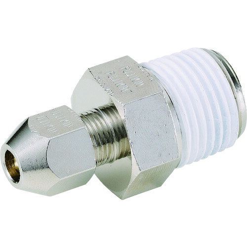 Fujikin 黄銅製リングジョイント ハーフユニオンRH-6MM×R1/2 RH6DR 工事 照明用品 管工機材 小径配管継手(代引不可)