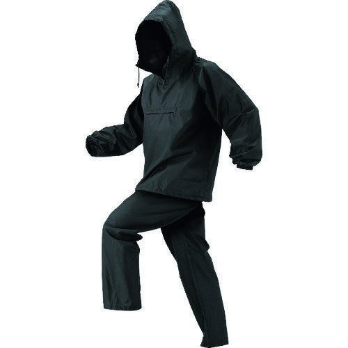 おたふく RF-23 ブラック 上下セット ポリL RF23BKL 保護具 作業服 雨具(代引不可)