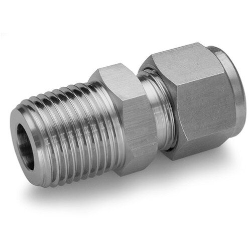 特長●チューブを差し込み、ナットを締める圧縮リング式継手です。特殊工具や火気不要で、繰返し脱着可能です。●チューブスコネクターはチューブを差し込み、ナットを締め付けるだけで接続ができるため、特殊工具及び火気を必要としません。●また、ダブルリング独特の相互連動作用によって、リングが有効に塑性変形して、チューブを強固に圧縮するため、非常に高い耐圧性が得られます。用途●石油・石化、一般産業向けプロセス、計装用。仕様●適合管外径T(mm)：9.52●ねじ：R1/2●寸法(mm)A：46.3仕様2●使用流体：エアー・窒素・ヘリウム等の不活性ガス及び継手部品を腐食させないガス・液体・スチームなど。●流体温度(℃)：-196〜537℃●使用圧力：35.8MPa材質／仕上●ステンレス鋼原産国：ベトナム【代引きについて】こちらの商品は、代引きでの出荷は受け付けておりません。【送料について】北海道、沖縄、離島は送料を頂きます。