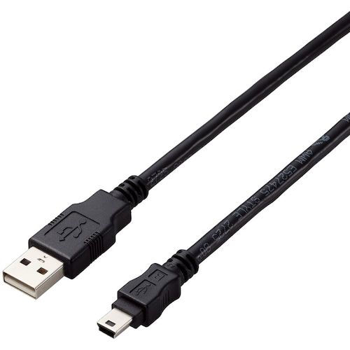 ELECOM USB2.0ケーブル A-miniBタイプ 仕様固定 5m ブラック U2CAM50BKID オフィス 住設用品 OA用品 ケーブル(代引不可)