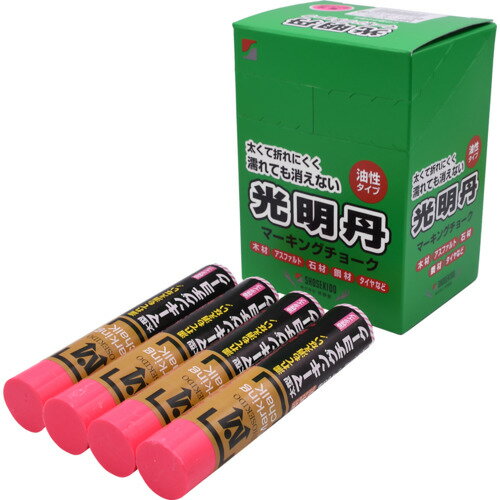 祥碩堂 光明丹マーキングチョーク 12本箱売 蛍光ピンク S30035 測定 計測用品 測量用品 建築用筆記具(..