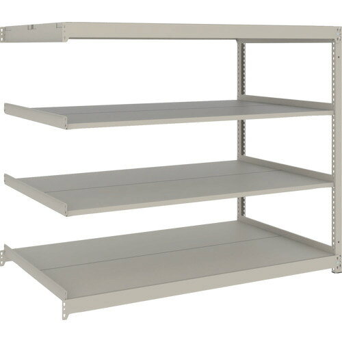 TRUSCO スチールラック 薄型ラック(耐荷重100Kg)1500×595×H1200 4段連結 ネオグレー ネオグレー UL4564B 物流 保管用品 物品棚 軽量棚(..