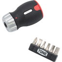 TONE マガジン付ラチェットスタビードライバーセット RSDM6S 手作業工具 ドライバー 六角棒レンチ ラチェット式ドライバー(代引不可)【送料無料】
