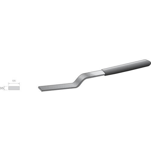 Minimo コテヤスリ クランク型 細目 平 RD5201 電動 油圧 空圧工具 研削研磨用品 ...