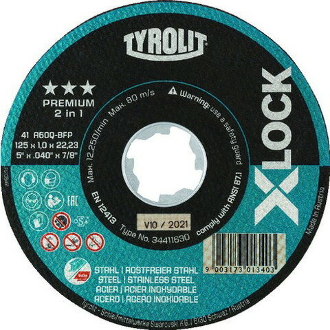TYROLIT エックスロック切断砥石 プレミアムタイプ 34411632(代引不可)