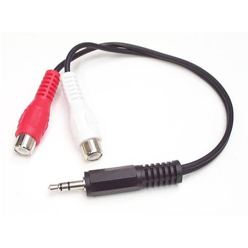 StarTech オーディオケーブル/15cm/3.5mm 3極ステレオミニ - 2x RCA 変換/オス-メ...